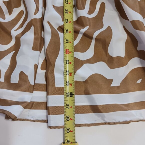 Calypso St. Barth Tiered Maxi Skirt Brown White Floral Elastic Waist Size Medium - Picture 11 of 11